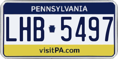 PA license plate LHB5497