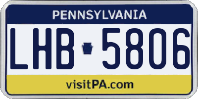 PA license plate LHB5806