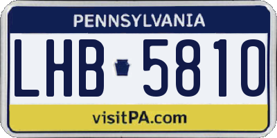 PA license plate LHB5810