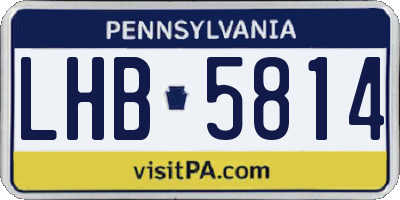PA license plate LHB5814
