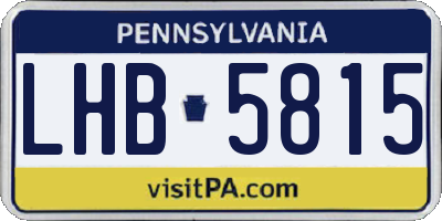 PA license plate LHB5815