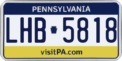 PA license plate LHB5818