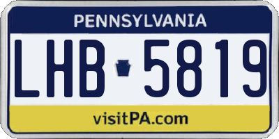 PA license plate LHB5819