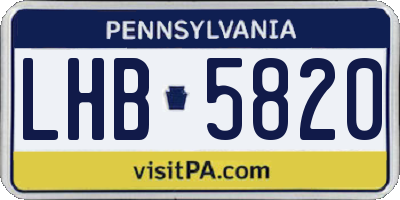 PA license plate LHB5820