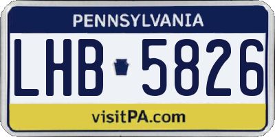 PA license plate LHB5826