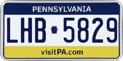 PA license plate LHB5829