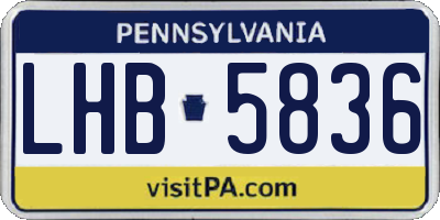 PA license plate LHB5836