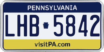 PA license plate LHB5842
