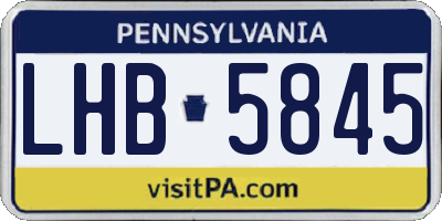 PA license plate LHB5845