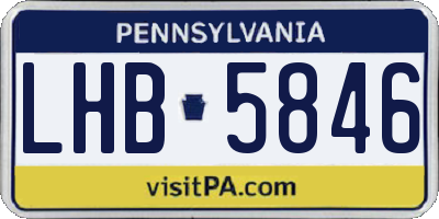 PA license plate LHB5846