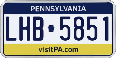 PA license plate LHB5851