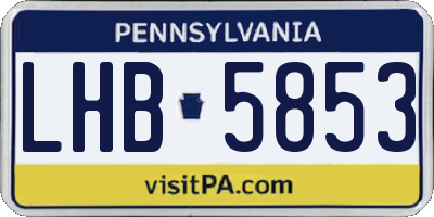 PA license plate LHB5853