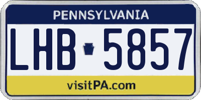 PA license plate LHB5857
