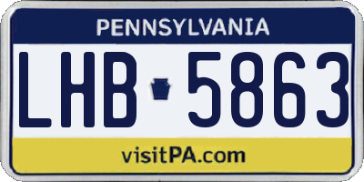 PA license plate LHB5863