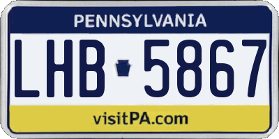 PA license plate LHB5867
