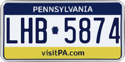 PA license plate LHB5874