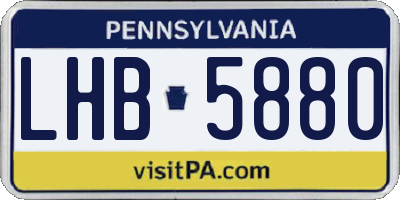 PA license plate LHB5880