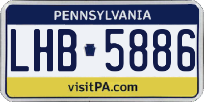 PA license plate LHB5886