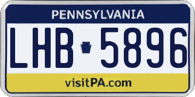 PA license plate LHB5896