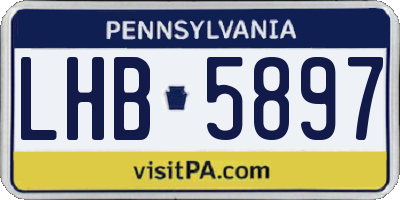 PA license plate LHB5897