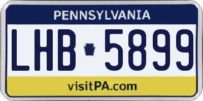 PA license plate LHB5899