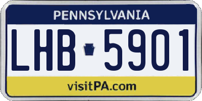 PA license plate LHB5901