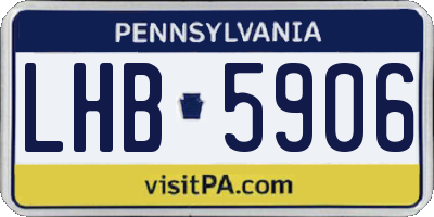 PA license plate LHB5906
