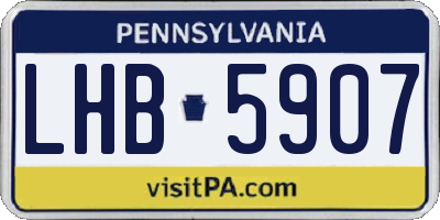 PA license plate LHB5907