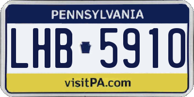 PA license plate LHB5910