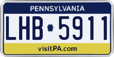 PA license plate LHB5911