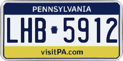 PA license plate LHB5912