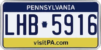 PA license plate LHB5916