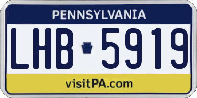 PA license plate LHB5919