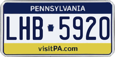 PA license plate LHB5920