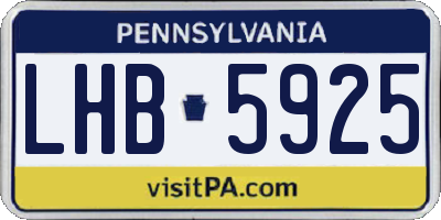 PA license plate LHB5925