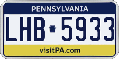 PA license plate LHB5933