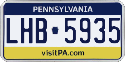 PA license plate LHB5935