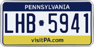 PA license plate LHB5941