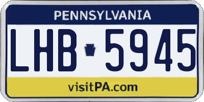 PA license plate LHB5945