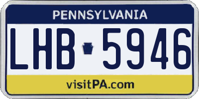 PA license plate LHB5946
