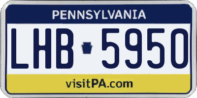 PA license plate LHB5950