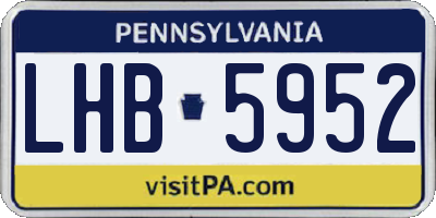 PA license plate LHB5952