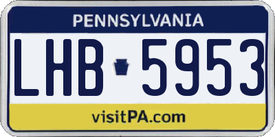 PA license plate LHB5953
