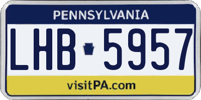 PA license plate LHB5957