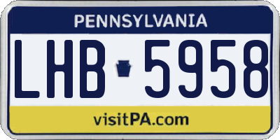 PA license plate LHB5958