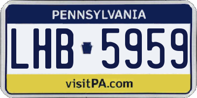 PA license plate LHB5959
