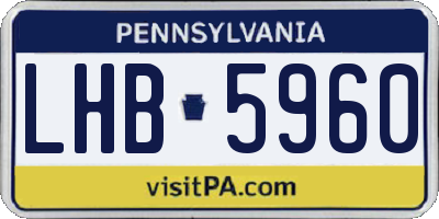 PA license plate LHB5960