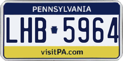 PA license plate LHB5964