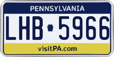 PA license plate LHB5966