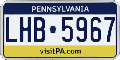 PA license plate LHB5967